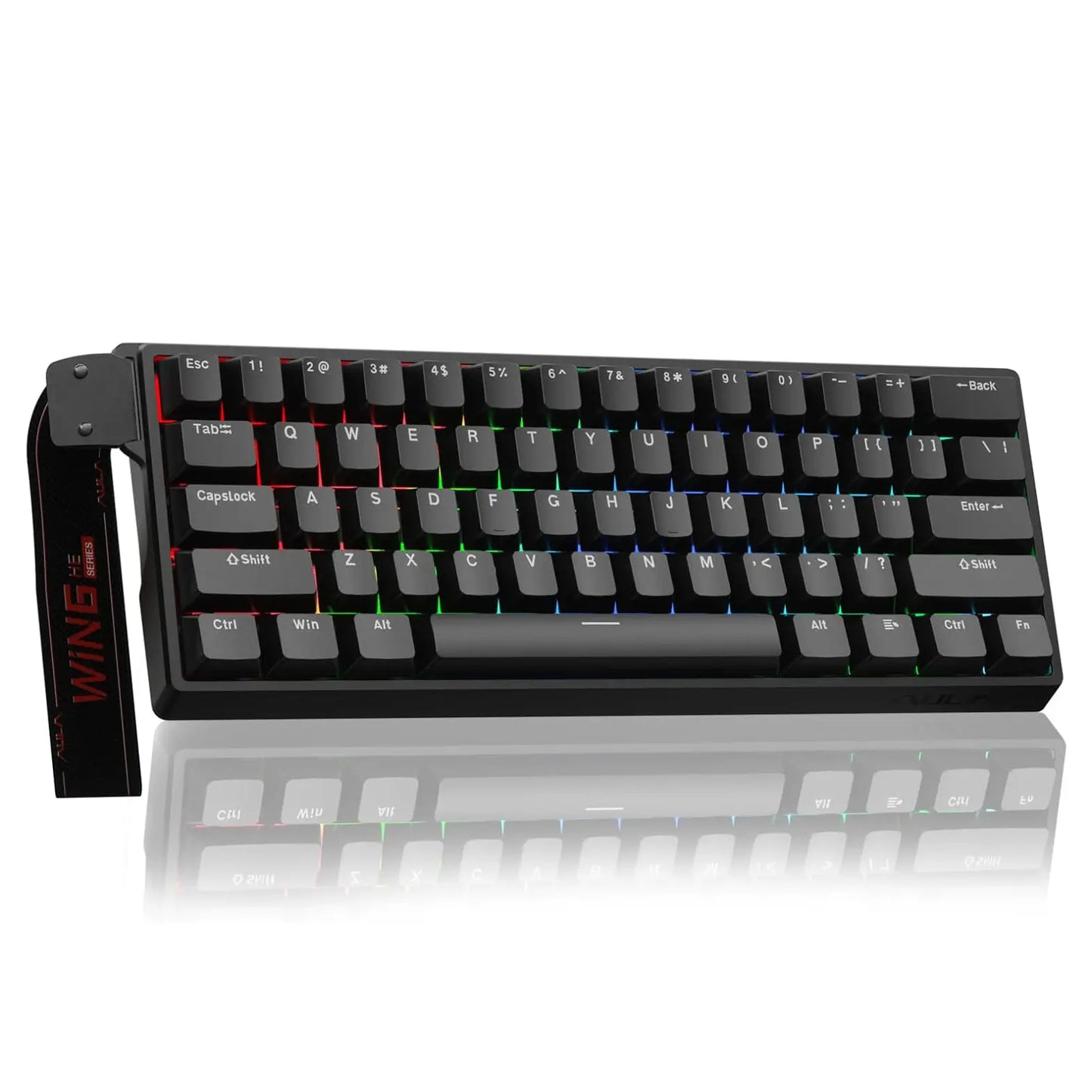 Aula WIN60 HE 60% Mechanical Keyboard Wired, Hall Effect Gaming Keyboard Magnetic Switch Hot Swappable, Adjustable Actuation Rapid Trigger Mode 8000Hz Polling Rate, RGB Keyboard 60 Percent Design