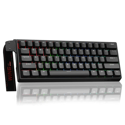 Aula WIN60 HE 60% Mechanical Keyboard Wired, Hall Effect Gaming Keyboard Magnetic Switch Hot Swappable, Adjustable Actuation Rapid Trigger Mode 8000Hz Polling Rate, RGB Keyboard 60 Percent Design