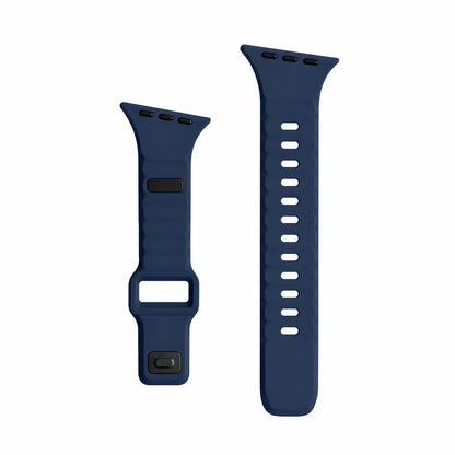 Slanted-Edge Soft Silicone Replacement Band for Apple Watch 38/40/41/42/44/45/46/49Mm (Ultra 1-3, Series 6-11, SE) - Sliced, Breathable 2-Tone Strap, Stylish Summer Wearable Accessory