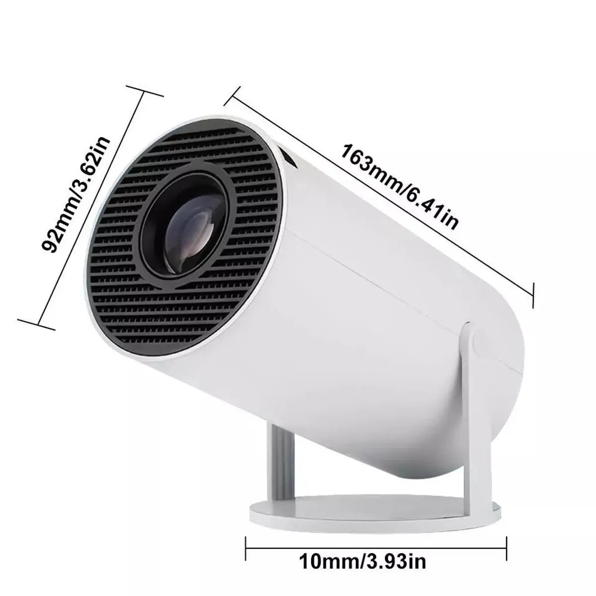 Portable Mini Projector with Bluetooth, 180-Degree Rotation, Built-In Apps, HDMI/TV Stick/iPhone/Laptop Compatibility for Bedroom Use