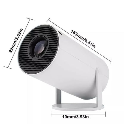 Portable Mini Projector with Bluetooth, 180-Degree Rotation, Built-In Apps, HDMI/TV Stick/iPhone/Laptop Compatibility for Bedroom Use