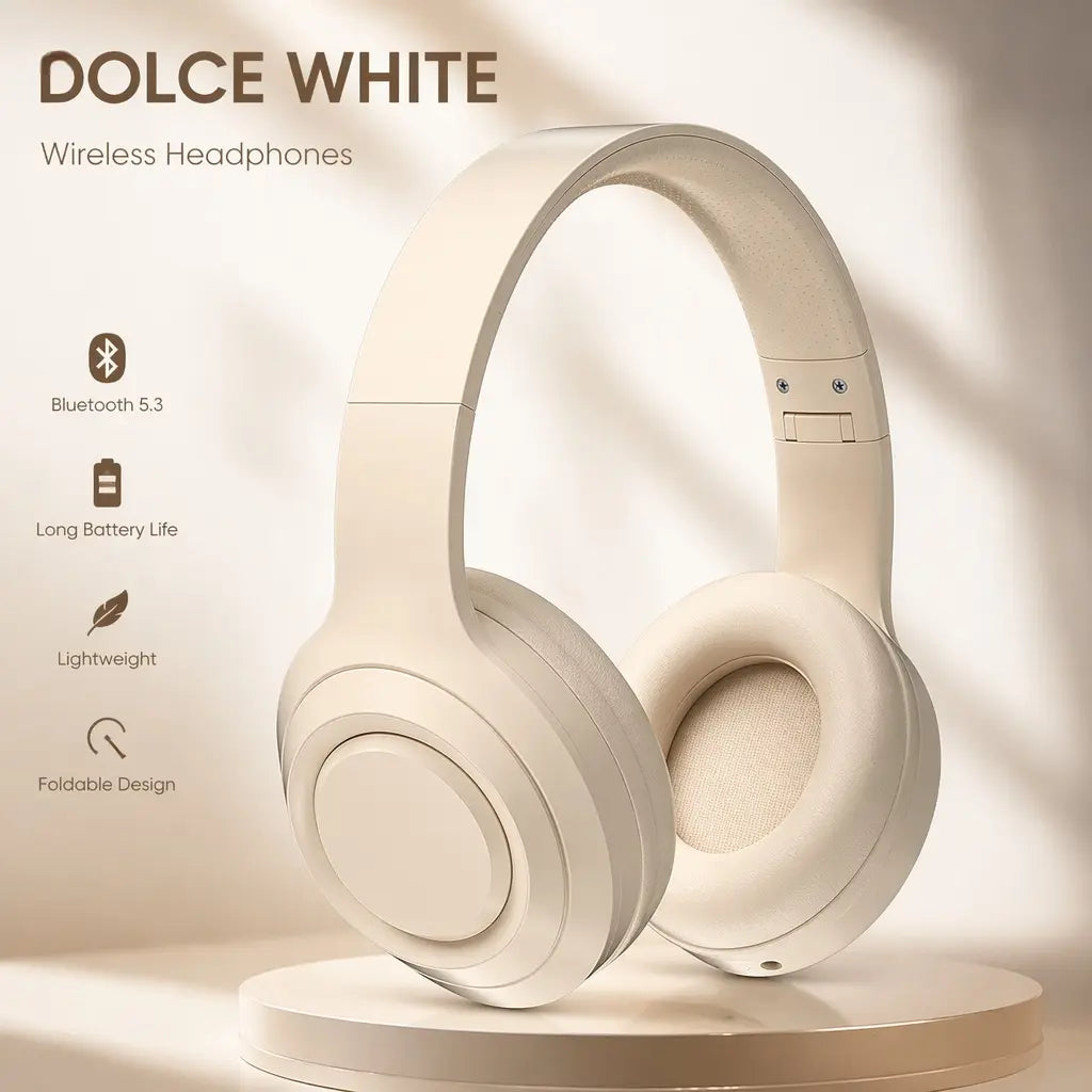 Black Wireless Bluetooth Over-Ear Headphones - Deep Bass Hi-Fi Stereo, 40H Playtime, Foldable Lightweight Headset with Mic for Ios/Android Devices, Wireless Headphones