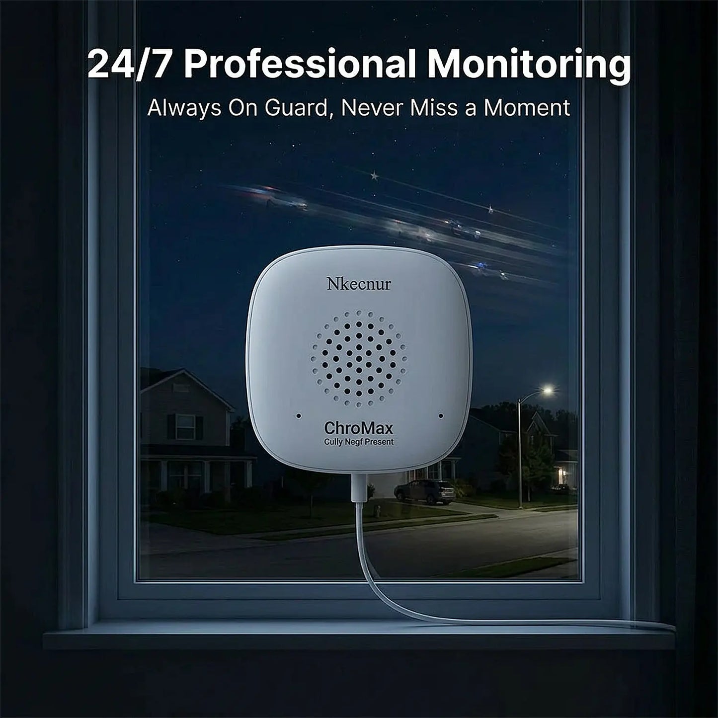 Nkccnur PRO Windows Webcam - Smart AI Camera, 2K Full HD Resolution, Supports 2.4Ghz Dual Band and Two-Way Audio Communication, Realizes AI Smart Alarm System through Mobile App, Equipped with All-Weather Recording Function, , Safety