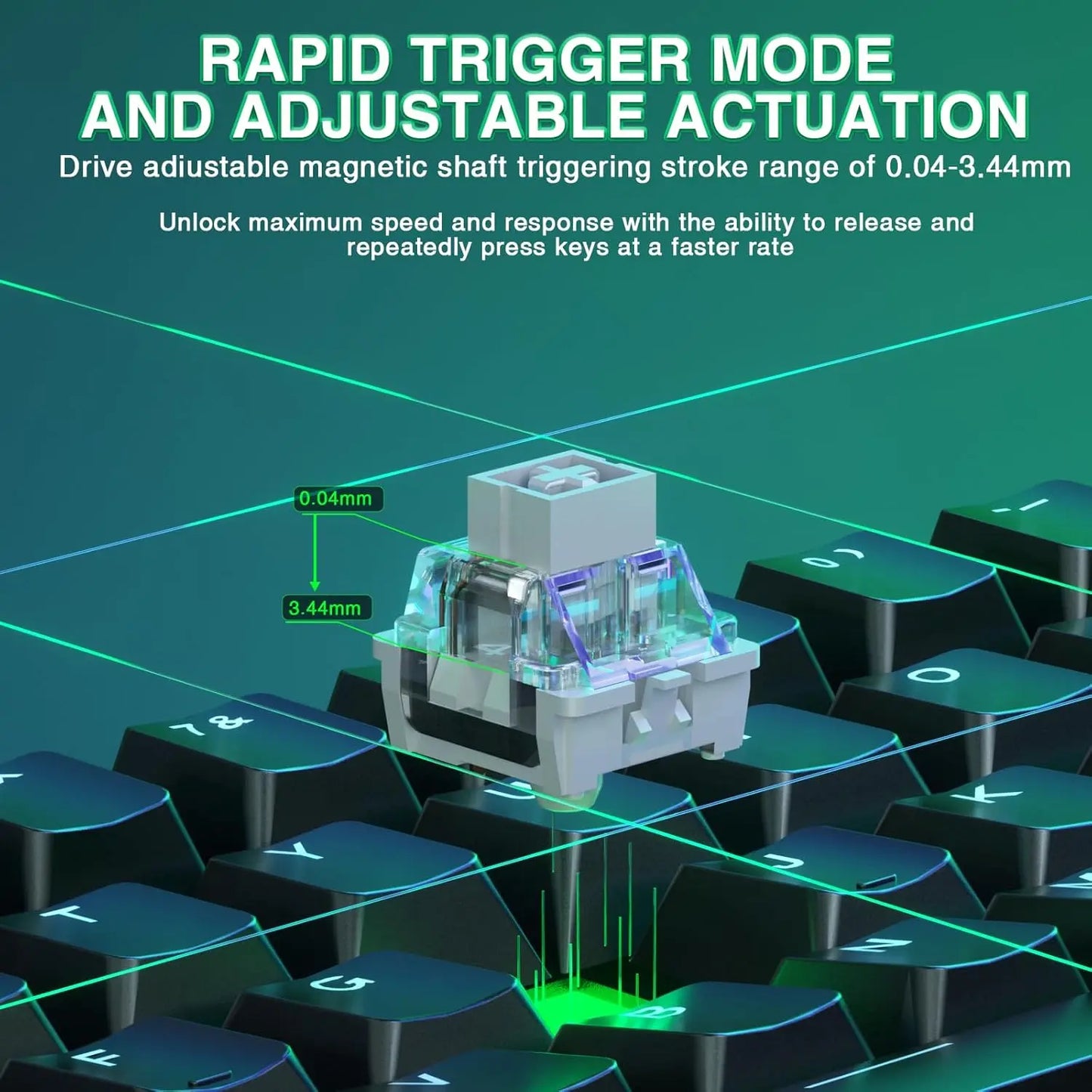 Aula WIN60 HE 60% Mechanical Keyboard Wired, Hall Effect Gaming Keyboard Magnetic Switch Hot Swappable, Adjustable Actuation Rapid Trigger Mode 8000Hz Polling Rate, RGB Keyboard 60 Percent Design