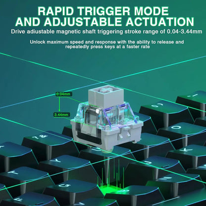 Aula WIN60 HE 60% Mechanical Keyboard Wired, Hall Effect Gaming Keyboard Magnetic Switch Hot Swappable, Adjustable Actuation Rapid Trigger Mode 8000Hz Polling Rate, RGB Keyboard 60 Percent Design