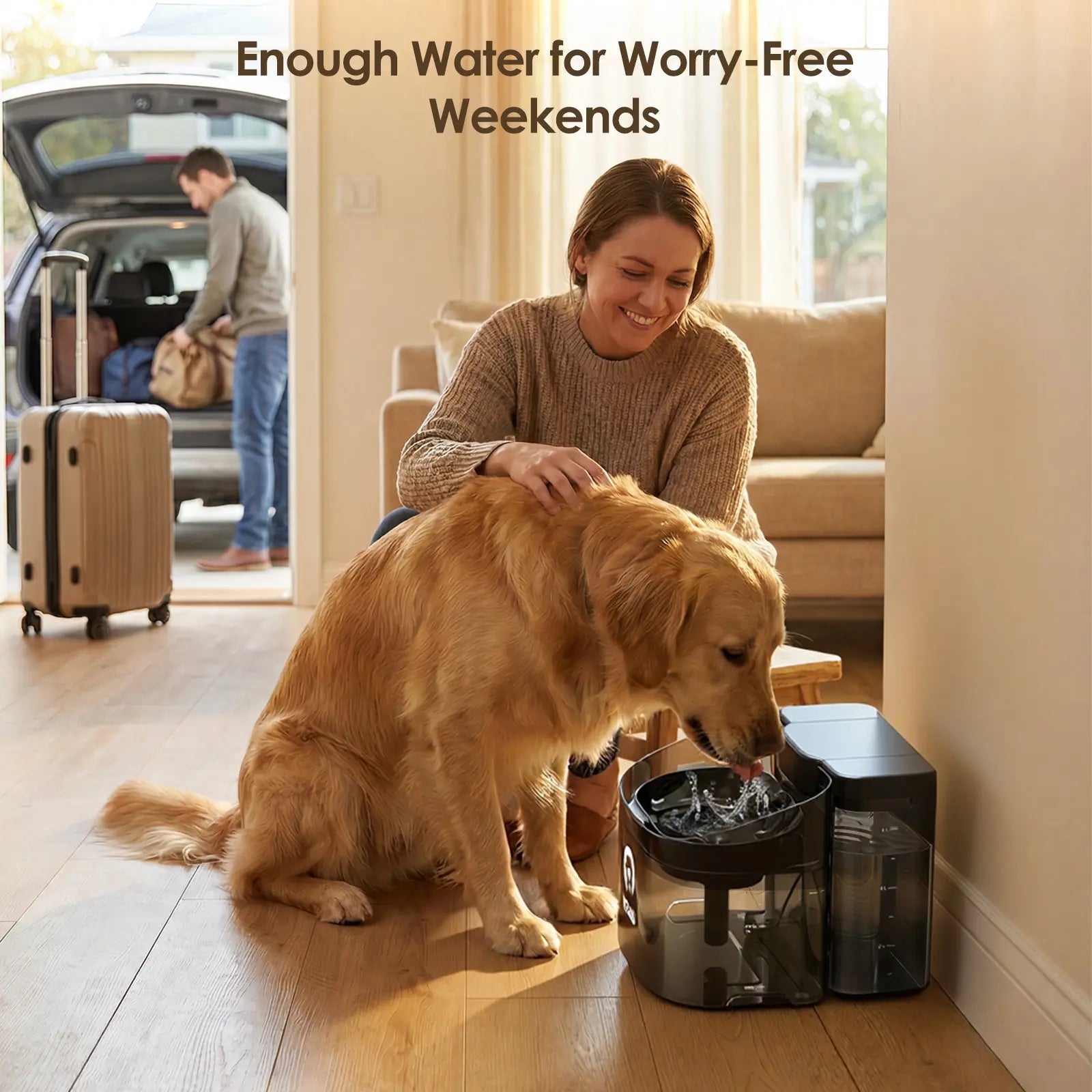 VEWO 11L Large Dog Water Fountain for Big Breeds, No Spill Dog Water Bowl Dispenser with Deep Basin, BPA Free, Ultra Quiet, 7 Days No Refill for Large Dogs/Multi-Pet Homes,Summerwins