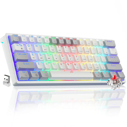 Solakka SK961 Wireless Mechanical Keyboard, 60% Keyboard, Three-Mode Connection RGB Backlight, Programmable Wireless Gaming Keyboard, Gaming Office, Birthday Gift Fallfreshness