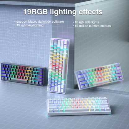 Solakka SK961 Wireless Mechanical Keyboard, 60% Keyboard, Three-Mode Connection RGB Backlight, Programmable Wireless Gaming Keyboard, Gaming Office, Birthday Gift Fallfreshness