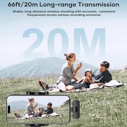 Hitozon Wireless Mini Lavalier Microphone for iPhone 15/16/17, iPad, and Android - Portable USB-C Mic with Noise Reduction for Video Recording, Vlogging, TikTok, and YouTube