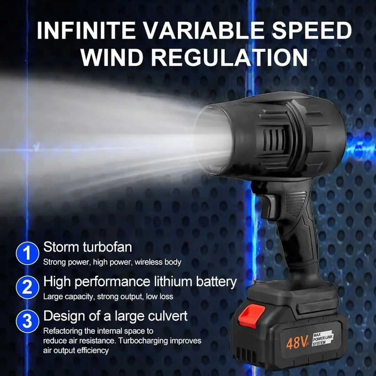 Turbo Jet Blower and Leaf Blower with Pure Copper Motor - Handheld Cordless Air Duster for Car Drying, Snow Blowing, and Home Improvement - Ideal for Garden Maintenance and Holiday Gifts