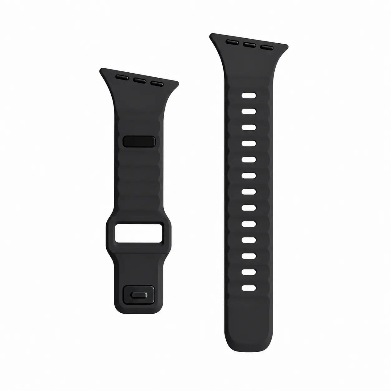 Slanted-Edge Soft Silicone Replacement Band for Apple Watch 38/40/41/42/44/45/46/49Mm (Ultra 1-3, Series 6-11, SE) - Sliced, Breathable 2-Tone Strap, Stylish Summer Wearable Accessory