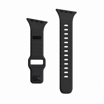 Slanted-Edge Soft Silicone Replacement Band for Apple Watch 38/40/41/42/44/45/46/49Mm (Ultra 1-3, Series 6-11, SE) - Sliced, Breathable 2-Tone Strap, Stylish Summer Wearable Accessory