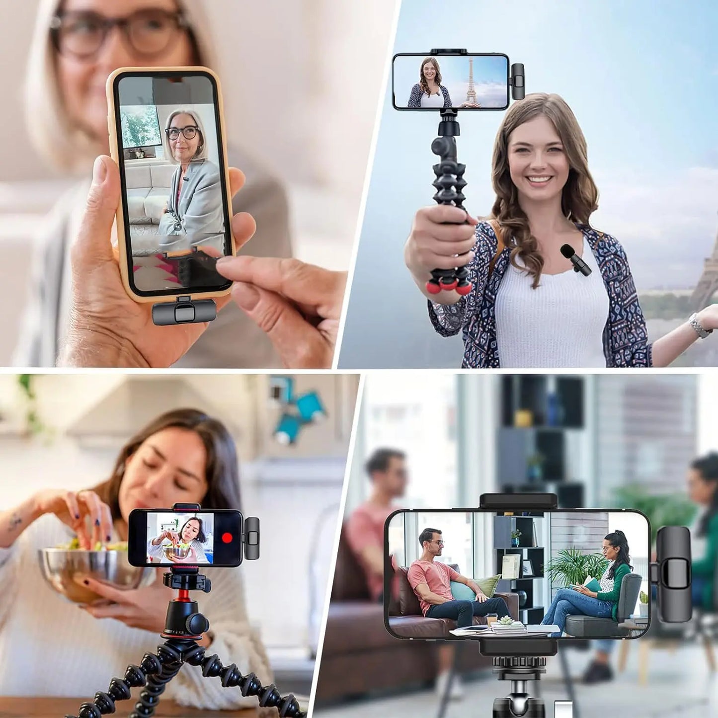 Hitozon Wireless Mini Lavalier Microphone for iPhone 15/16/17, iPad, and Android - Portable USB-C Mic with Noise Reduction for Video Recording, Vlogging, TikTok, and YouTube
