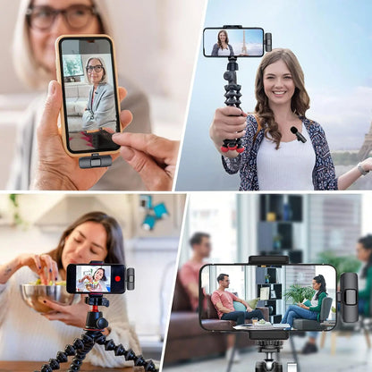 Hitozon Wireless Mini Lavalier Microphone for iPhone 15/16/17, iPad, and Android - Portable USB-C Mic with Noise Reduction for Video Recording, Vlogging, TikTok, and YouTube