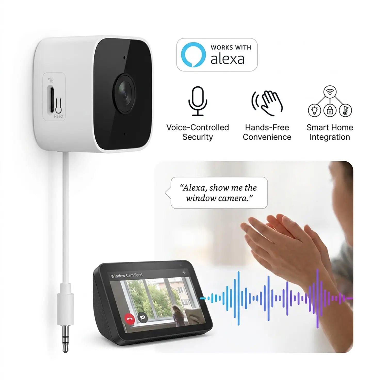 Nkccnur PRO Windows Webcam - Smart AI Camera, 2K Full HD Resolution, Supports 2.4Ghz Dual Band and Two-Way Audio Communication, Realizes AI Smart Alarm System through Mobile App, Equipped with All-Weather Recording Function, , Safety