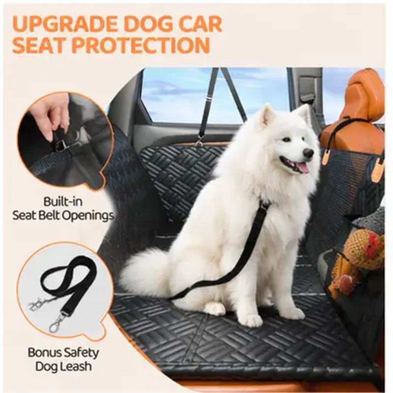 Roampaws Dog Car Seat Cover with Hard Bottom - Waterproof Pet Car Accessories for Preventing Back Seat Dirt, Waterproof Seat Covers