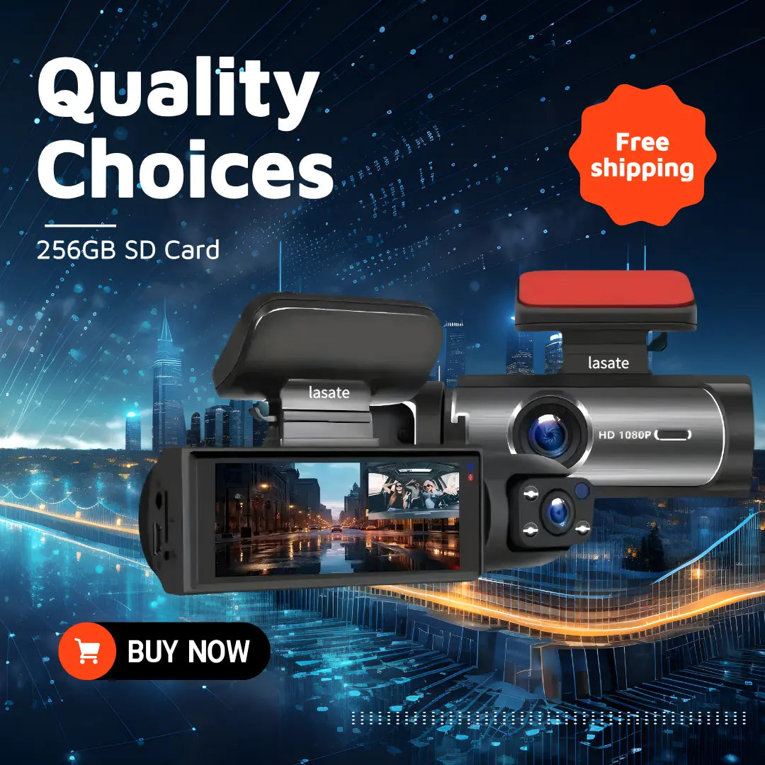 4-Channel Dash Cam,(Not Wireless) 1080P Full HD Front+720P Rear Left Right Coverage, Requires Charging to Use,Super Night Vision, G-Sensor, with Free 256GB Memory Card, #Summervibes