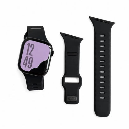 Slanted-Edge Soft Silicone Replacement Band for Apple Watch 38/40/41/42/44/45/46/49Mm (Ultra 1-3, Series 6-11, SE) - Sliced, Breathable 2-Tone Strap, Stylish Summer Wearable Accessory