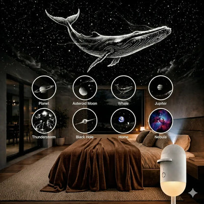 Galaxy Projector Light - Mini LED Projector for Bedroom, Starry Night Atmosphere for Playroom and Home Theater, Starlight Projector, Ideal Gift