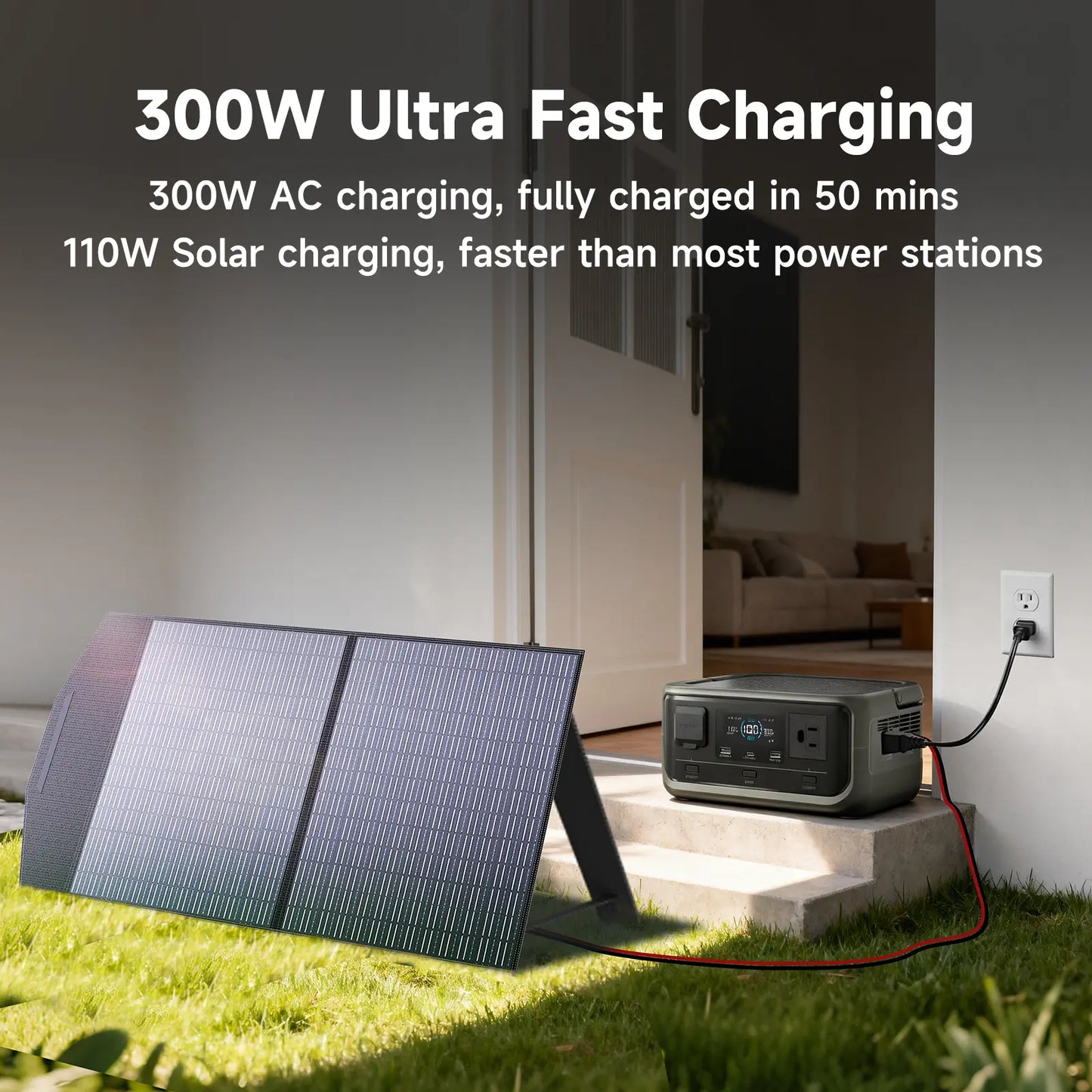 [New Arrival]Allpowers VOLIX P300 256Wh,300W AC Output Portable Power Station,Lifep04 Battery,1 Hour Fast Charging,Suitable for Camping,Rv Life,Home Backup Power